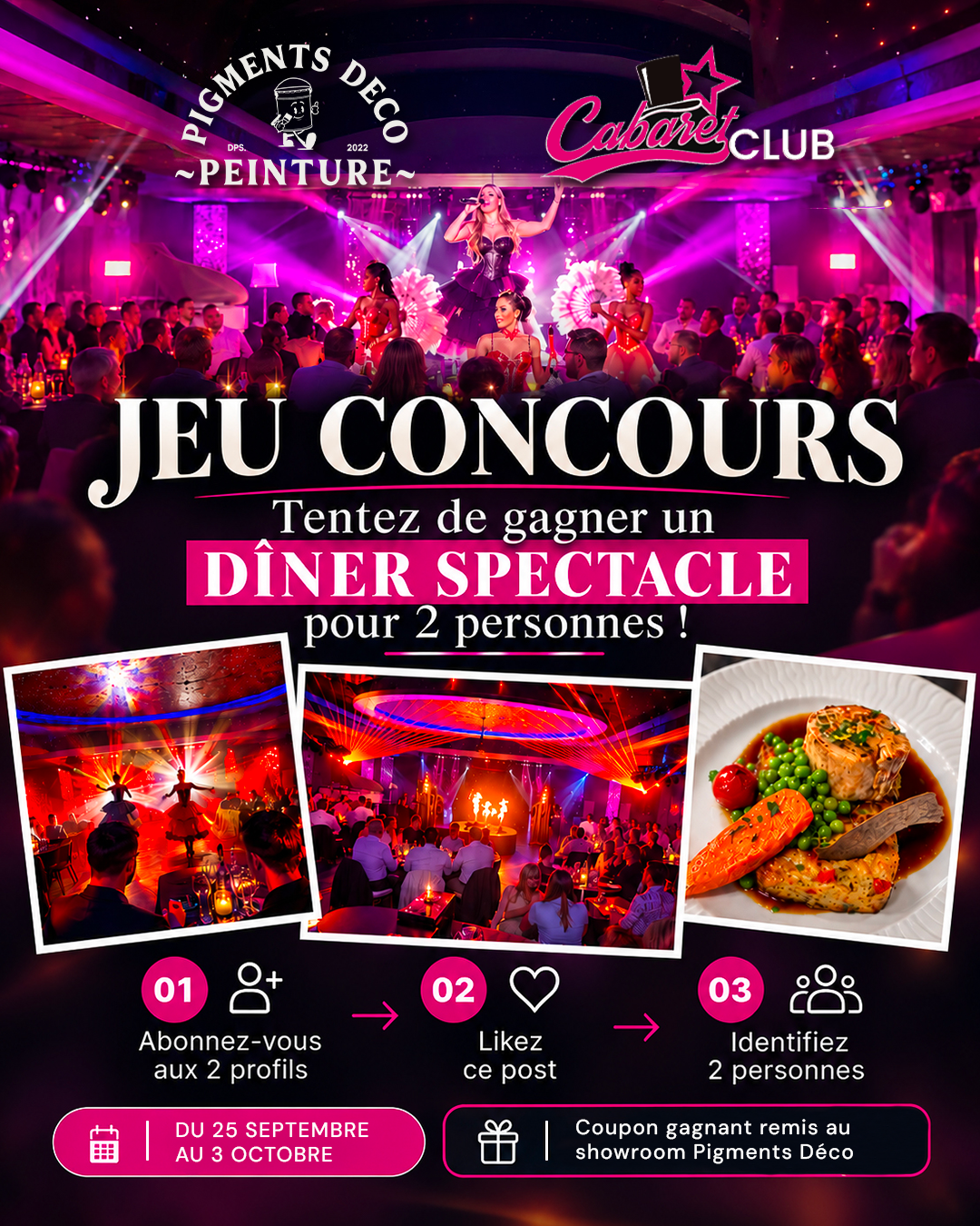 Visuel Jeu Concours Pigments Déco x Le Cabaret Club